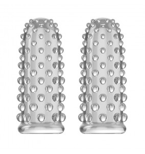PLEASE ME - Fingertip Orgasm G-Spot Stimulator Magic Finger Sleeve (Full Set 2 Pieces - Transparent)